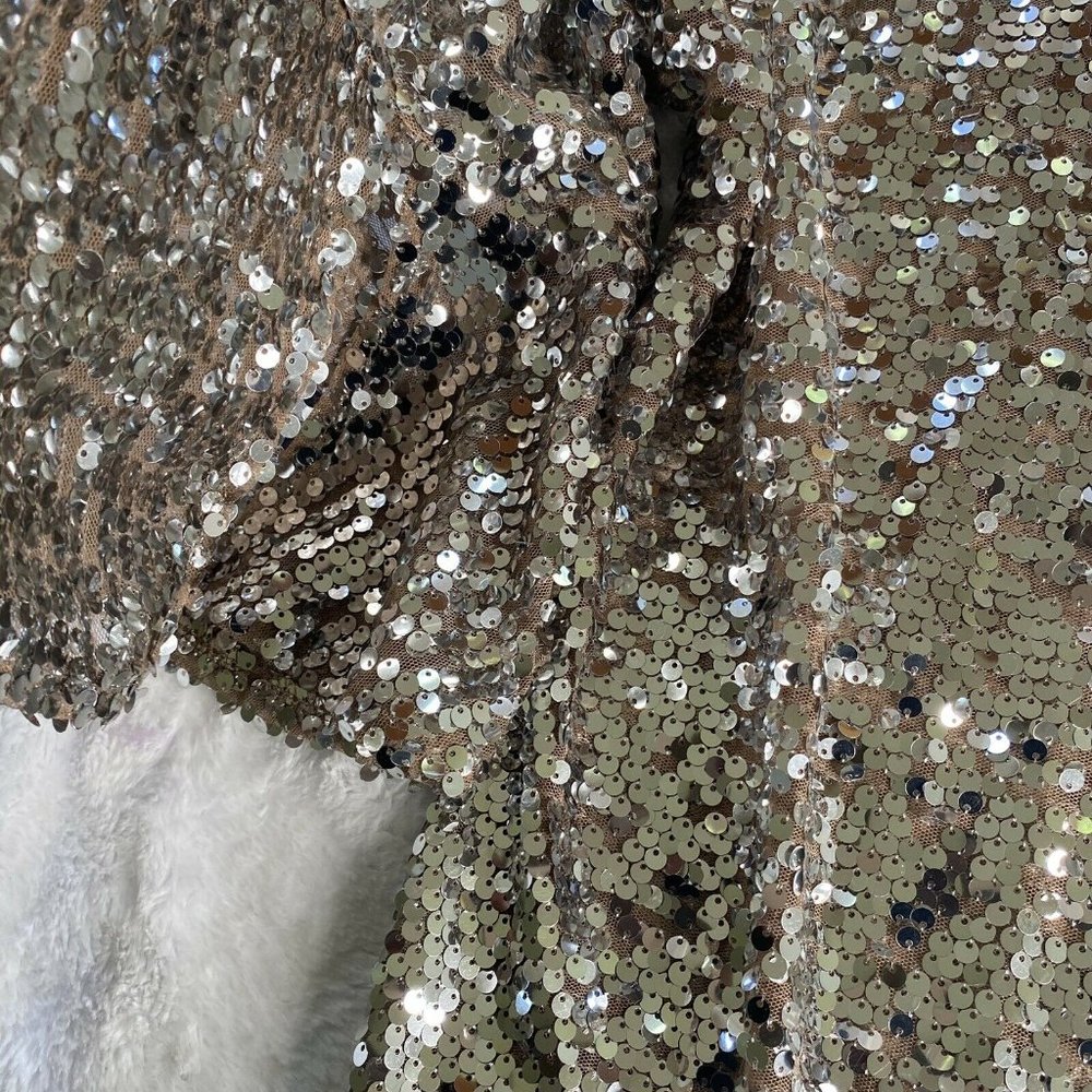 Bold Elements Blouse 3x Sequin Bell Sleeve Top - image 5